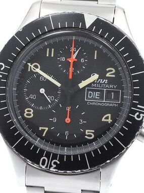 Sinn military pilot 156.B Chronograph day date black Dial Automatic Men's